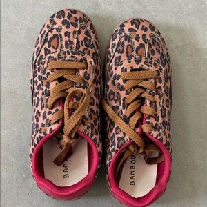 BAMBOO Kids Leopard Sneakers - Brown and Pink